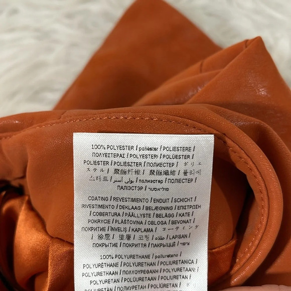 GUESS Rosalba Faux-Leather Mini Skirt Ginger Spice Size XS NEW - Picture 8 of 10